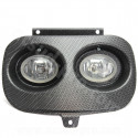 DOUBLE OPTIQUE SCOOT ADAPT. MBK BOOSTER / YAMAHA BWS CARBONE MAT TRESSE (HOMOLOGUE CE)