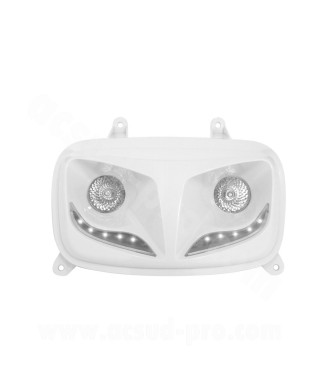 DOUBLE OPTIQUE TNT 2 LAMPES HALOGENE + LEDS BLANCHE EYELIGHT ADAPT. YAMAHA BOOSTER (à partir de) 2004  BLANC *