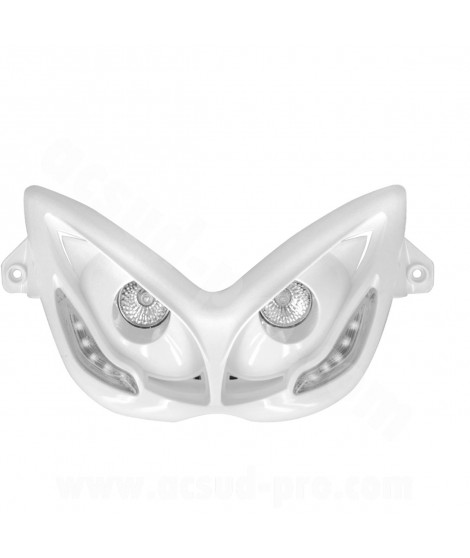 DOUBLE OPTIQUE TNT 2 LAMPES HALOGENE + LEDS BLANCHE EYELIGHT ADAPT. YAMAHA NITRO / AEROX BLANC *