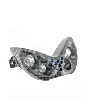 DOUBLE OPTIQUE TNT 4 LAMPES HALOGENE + LEDS BLEU ADAPT. YAMAHA NITRO / AEROX IMIT CARBONE *
