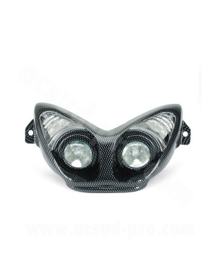 DOUBLE OPTIQUE TNT AVEC CLIGNOTANT LEDS ADAPT. YAMAHA NITRO / AEROX IMIT CARBONE *