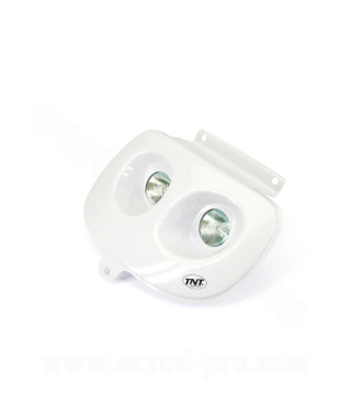 DOUBLE OPTIQUE TNT HALOGENE ADAPT. MBK 50 BOOSTER 1999-2003 / YAMAHA 50 BWS 1999-2003 BLANC *