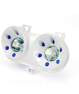DOUBLE OPTIQUE TNT HALOGENE SPACE ADAPT. YAMAHA ROCKET BLANC / BLEU *