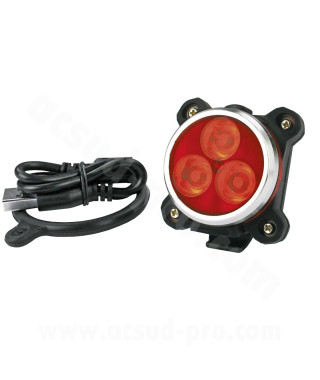 ECLAIRAGE VELO ARRIERE RECHARGEABLE USB OKTOS DISCO