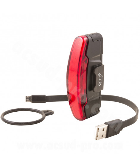 ECLAIRAGE VELO ARRIERE USB SUR TIGE DE SELLE SPANNINGA ARCO NOIR