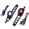 ECLAIRAGE VELO AVANT ET ARRIERE USB LED POUR CINTRE ET TIGE DE SELLE