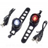 ECLAIRAGE VELO AVANT ET ARRIERE USB LED POUR CINTRE ET TIGE DE SELLE