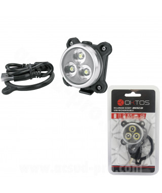 ECLAIRAGE VELO AVANT RECHARGEABLE USB OKTOS DISCO