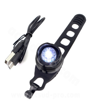 ECLAIRAGE VELO AVANT USB LED POUR CINTRE ET TIGE DE SELLE