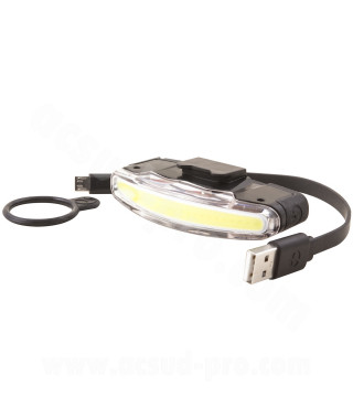 ECLAIRAGE VELO AVANT USB SUR GUIDON SPANNINGA ARCO NOIR