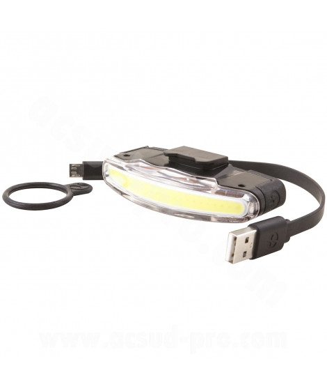 ECLAIRAGE VELO AVANT USB SUR GUIDON SPANNINGA ARCO NOIR