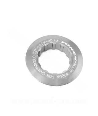 ECROU DE CASSETTE TOKEN CAMPAGNOLO 12 DENTS ARGENT