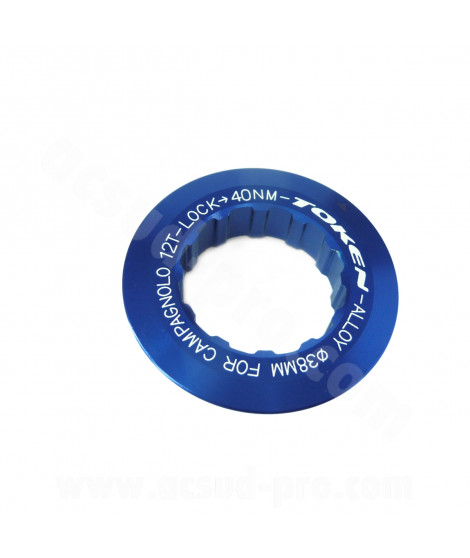 ECROU DE CASSETTE TOKEN CAMPAGNOLO 12 DENTS BLEU