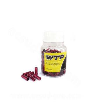 EMBOUT DE GAINE FREIN Ø5mm WTP ALUMINIUM ROUGE (BOITE DE 100 PIECES)