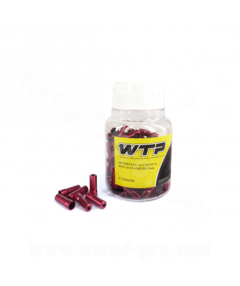 EMBOUT DE GAINE FREIN Ø5mm WTP ALUMINIUM ROUGE (BOITE DE 100 PIECES)