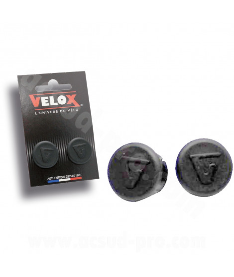 EMBOUT DE GUIDON ROUTE NOIR VELOX (LA PAIRE)