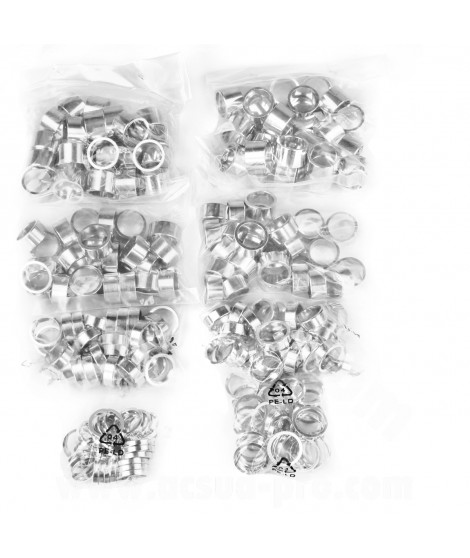 ENTRETOISE AHEAD-SET ALU 1" KIT DE 100 ARGENTS 4 EPAISSEURS (5/10/15/20mm)