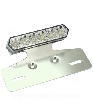 FEU ARRIERE BARRETTE TRANSP + SUPPORT PLAQUE HOMOLOGUE