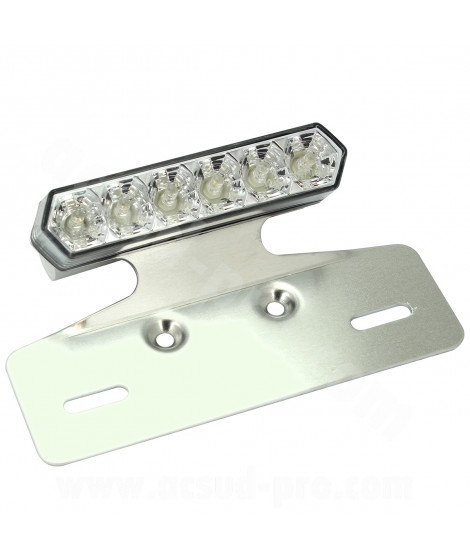 FEU ARRIERE BARRETTE TRANSP + SUPPORT PLAQUE HOMOLOGUE