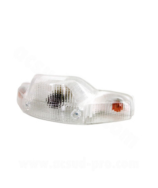 FEU ARRIERE COMPLET ADAPT. MBK 50 BOOSTER / YAMAHA 50 BWS 1990-1998 TRANSPARENT AVEC CLIGNOTANTS *