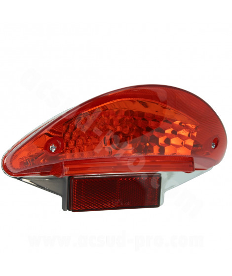 FEU ARRIERE COMPLET ADAPT. MBK 50 NITRO / YAMAHA 50 AEROX ROUGE (HOMOLOGUE ) ( OEM : 5BR-H4700-00 )