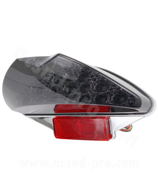 FEU ARRIERE COMPLET + CLIGNOTANT TNT A LEDS ADAPT. MBK 50 NITRO / YAMAHA 50 AEROX  FUME ( HOMOLOGUEE CE )