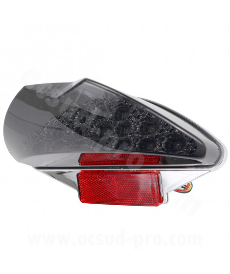 FEU ARRIERE COMPLET + CLIGNOTANT TNT A LEDS ADAPT. MBK 50 NITRO / YAMAHA 50 AEROX  FUME ( HOMOLOGUEE CE )