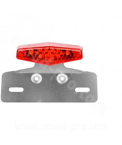 FEU ARRIERE DIAMANT ROUGE + SUPP PLAQUE HOMOLOGUE