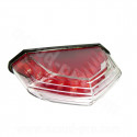 FEU ARRIERE TNT  LED ADAPT. DERBI SENDA TRANSPARENT/FOND ROUGE ( HOMOLOGUE CE )