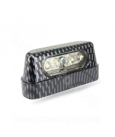 FEU ECLAIRAGE DE PLAQUE HOMOLOGUE TNT A LEDS IMITATION CARBONE