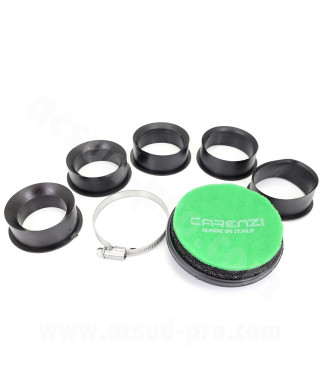 FILTRE A AIR CARENZI L 40mm / Ø CONNEXION 46-49-52-55-58-62MM (MADE IN ITALY) (SPECIAL CARBU PWK)