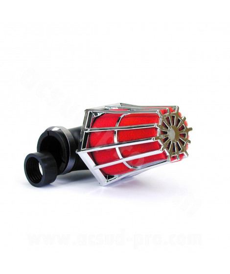 FILTRE A AIR CARENZI R 90° Ø35/28 CHROME/ROUGE
