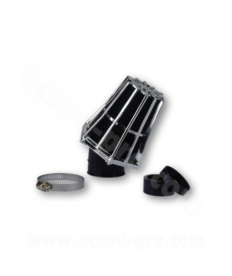 FILTRE A AIR CARENZI  R-EVOLUTION 30° Ø35/28 CHROME/NOIR