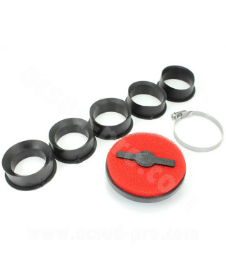 FILTRE A AIR MARCHALD POWER FILTER ROUGE L 40 mm / Ø CONNEXION  28-32-36-39-43MM / ANGLE 0°