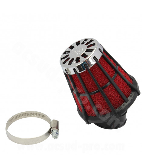 FILTRE A AIR SCOOT MALOSSI E5 NOIR MOUSSE ROUGE Ø38