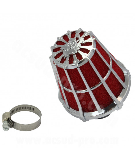 FILTRE A AIR SCOOT MALOSSI Ø28 ROUGE/CHROME