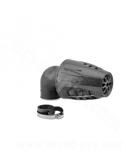 FILTRE A AIR TNT OBUS 90° Ø28/35 IMITATION CARBONE
