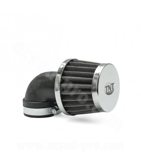FILTRE A AIR TNT TYPE KN SMALL COUDE Ø28/35 CHROME