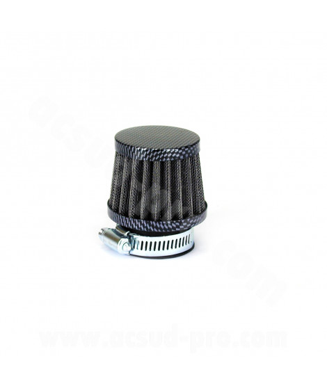 FILTRE A AIR TNT TYPE KN SMALL DROIT Ø28/35 IMITATION CARBONE