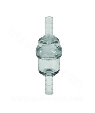 FILTRE A ESSENCE CYLINDRIQUE PLASTIQUE TRANSPARENT ACSUD Ø6