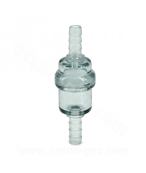 FILTRE A ESSENCE CYLINDRIQUE PLASTIQUE TRANSPARENT ACSUD Ø6