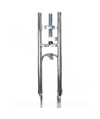 FOURCHE CYCLO EBR  ADAPT. PEUGEOT 103 (Ø25mm  / COURSE : 60mm) CHROME