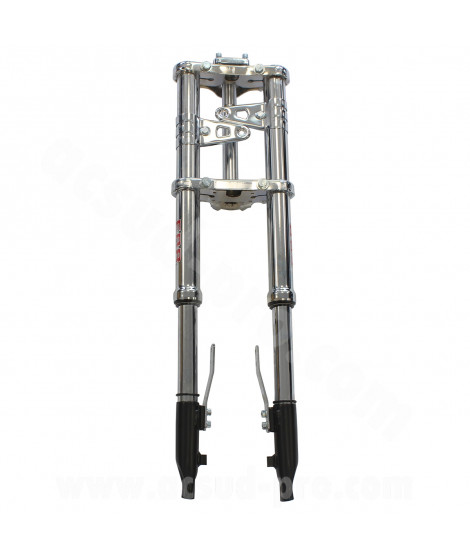 FOURCHE CYCLO EBR INVERSEE ADAPT. PEUGEOT 103 (Ø30mm / COURSE : 95mm) CHROME