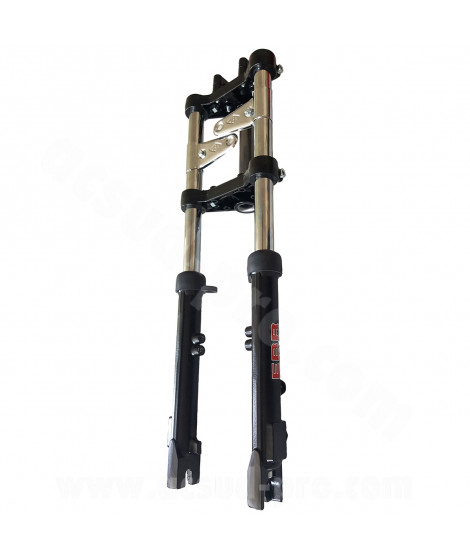 FOURCHE CYCLO HYDRAU EBR ADAPT. PEUGEOT 103 / MBK 51 NOIR ( MONTAGE FREIN A DISQUE ) Ø28 mm