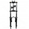 FOURCHE CYCLOMOTEUR EBR ADAPT. PEUGEOT 103 - MBK 51 AVEC STABILISATEUR RENFORCE + REGLAGE PRECHARGE RESSORT NOIR