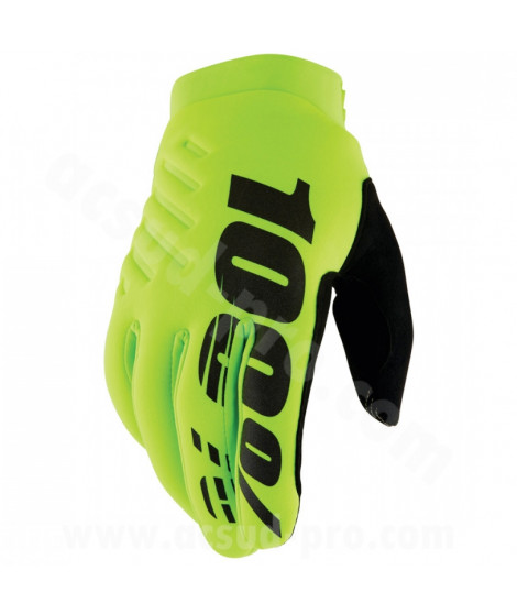 GANTS 100% BRISKER FA22 XL FLUO YELLOW/BLACK