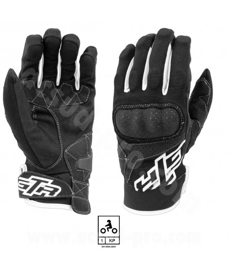 GANTS GTR IMPACT COQUES BLACK/WHITE (CERTIFICATION EN 13594:2015)      XS