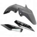 GARDE BOUE AVANT ADAPT. YAMAHA XMAX 125cc 2018-19  / 300CC 2017-2019  / 400CC 2018-2019  NOIR BRILLANT  (3 PIECES)