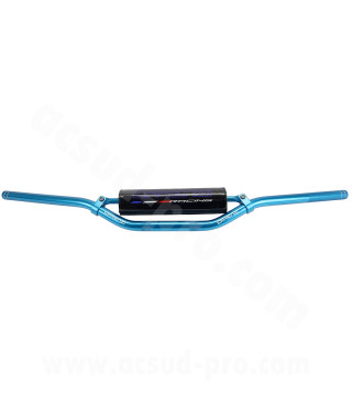 GUIDON MOTO CROSS / MECABOITE CARENZI EVO AVEC MOUSSE Ø22MM  (L : 810MM / H : 50mm) BLEU