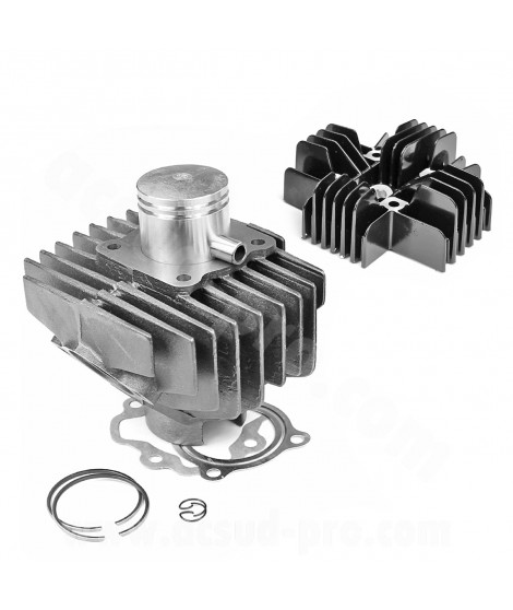 HAUT MOTEUR TNT FONTE ADAPT. YAMAHA PW 80cc 2T / Ø47 AXE Ø12 (CYLINDRE + CULASSE)